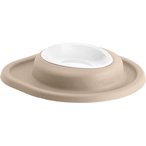 WeatherTech Single High Pet Feeding System w/Plastic Dog/Cat Bowls - 1.5" High Stand Tan (PSH0801TNTN)
