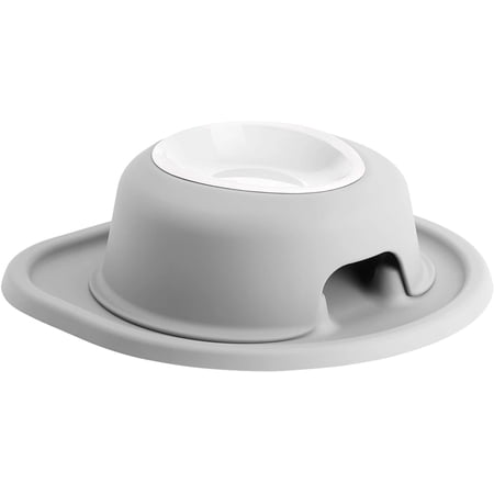 WeatherTech Single High Pet Feeding System w/Plastic Dog/Cat Bowls - 3" High Stand Light Grey (PSH0803LGLG)