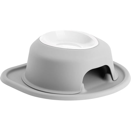 WeatherTech Single High Pet Feeding System w/Plastic Dog/Cat Bowls - 4" High Stand Light Grey (PSH1604LGLG)