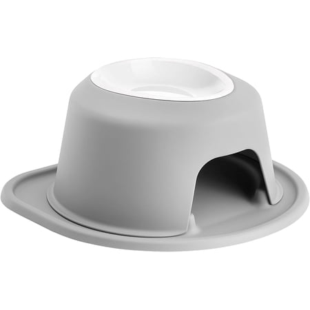 WeatherTech Single High Pet Feeding System w/Plastic Dog/Cat Bowls - 6" High Stand Light Grey (PSH3206LGLG)