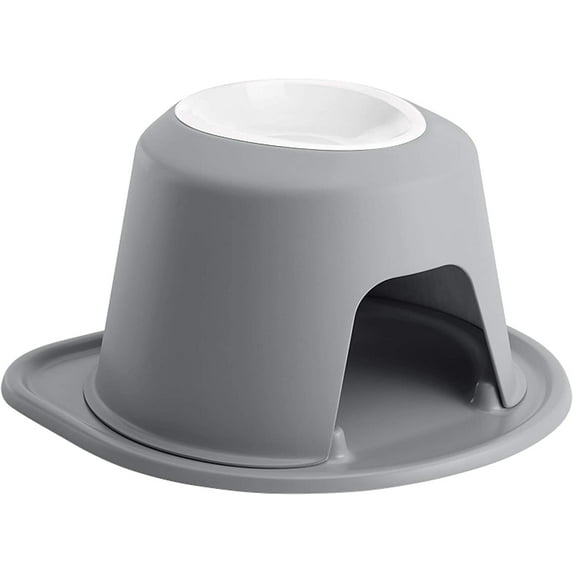 WeatherTech Single High Pet Feeding System w/Plastic Dog/Cat Bowls - 8" High Stand Dark Grey (PSH3208DGDG)