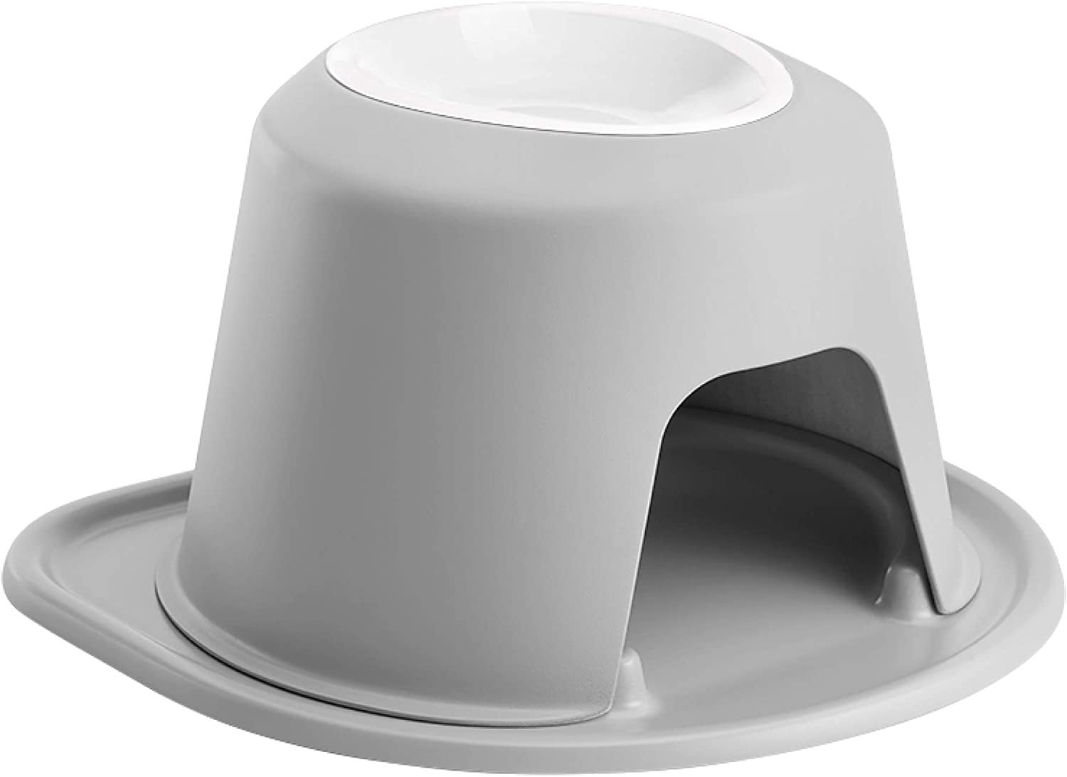 WeatherTech Single High Pet Feeding System w/Plastic Dog/Cat Bowls - 8" High Stand Light Grey (PSH3208LGLG)