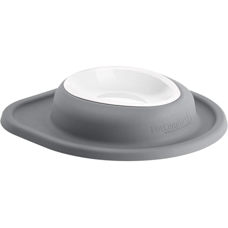 WeatherTech Single Low Pet Feeding System w/Plastic Dog/Cat Bowls - 16 oz (2 Cups) Dark Grey (PSL1602DG)