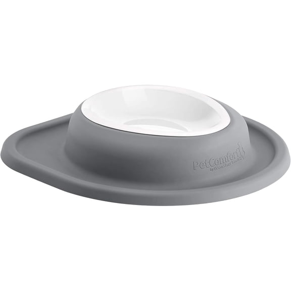 WeatherTech Single Low Pet Feeding System w/Plastic Dog/Cat Bowls - 16 oz (2 Cups) Dark Grey (PSL1602DG)