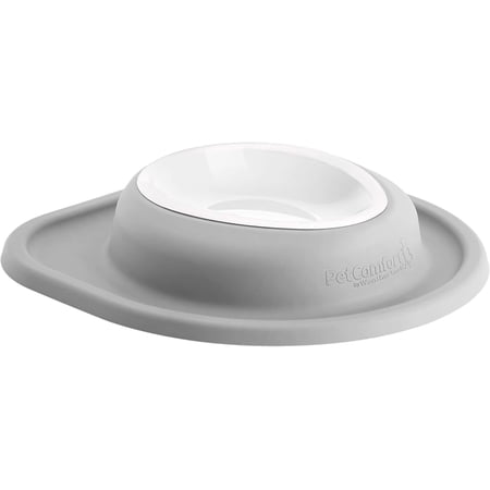 WeatherTech Single Low Pet Feeding System w/Plastic Dog/Cat Bowls - 16 oz (2 Cups) Light Grey (PSL1602LG)