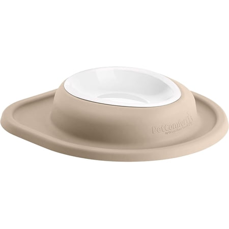 WeatherTech Single Low Pet Feeding System w/Plastic Dog/Cat Bowls - 16 oz (2 Cups) Tan (PSL1602TN)