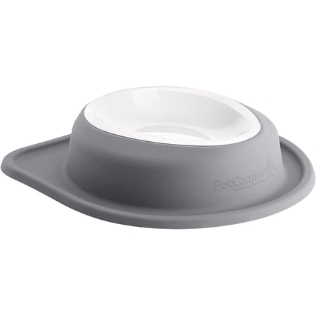WeatherTech Single Low Pet Feeding System w/Plastic Dog/Cat Bowls - 64 oz (8 Cups) Dark Grey (PSL6403DG)