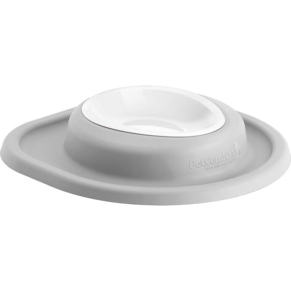 WeatherTech Single Low Pet Feeding System w/Plastic Dog/Cat Bowls - 8 oz (1 Cup) Light Grey (PSL0801LG)