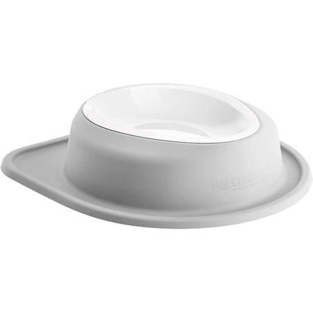 WeatherTech Single Low Pet Feeding System w/Plastic Dog/Cat Bowls - 96 oz (12 Cups) Light Grey (PSL9603LG)