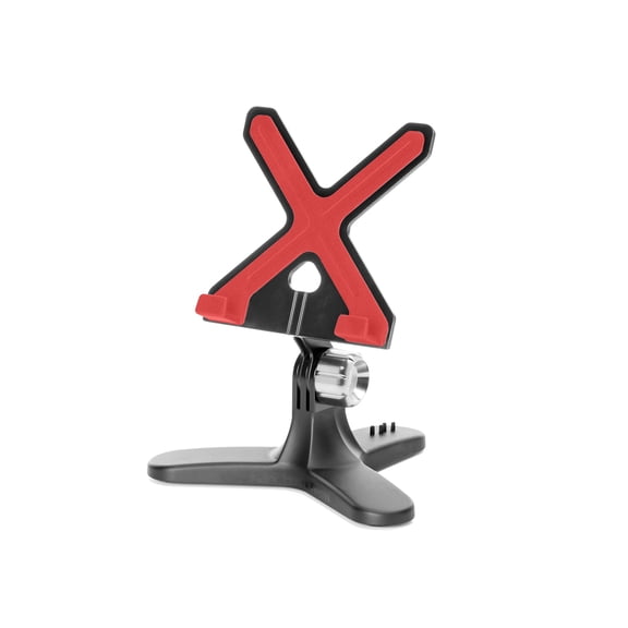 WeatherTech TabletHolder (Black/Red) with Silver Billet Knobs - Tablet Holder for Desktop, Tabletop or Kitchen Counter Top Non Slip Multi Surface Holder