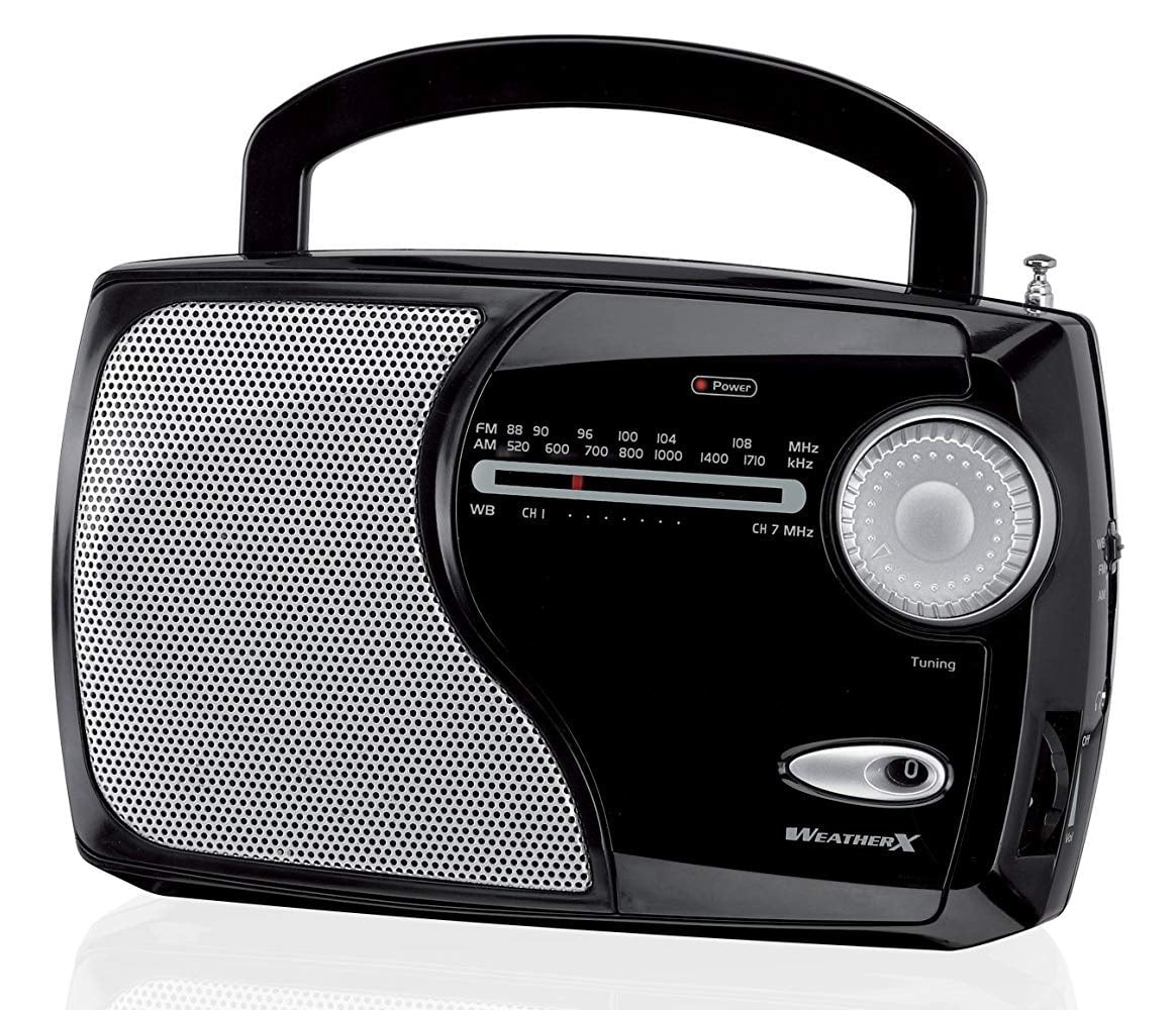 WeatherX WR282B Portable NOAA Weather & AM/FM Radio, Black, Each