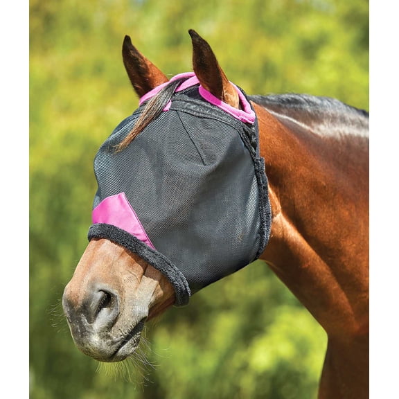 Weatherbeeta Comfitec Deluxe Durable Mesh Mask, Black (Purple Trim), Size: Cob
