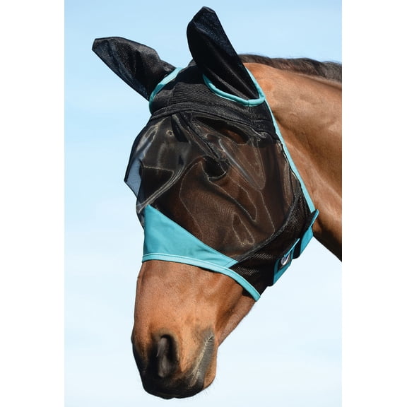Weatherbeeta Comfitec Fine Mesh Mask with Ears Black/Turquoise Cob