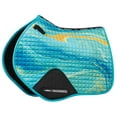 thumbnail image 1 of Weatherbeeta Prime Marble Jump Shaped Saddle Pad Blue/Orange Swirl Marble Print Full, 1 of 4