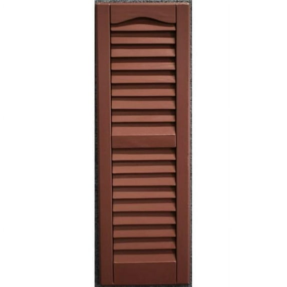 Weatherbest L0939RD-FH 9 x 39 in. . Louvered Exterior Decorative Shutters, Brick Red