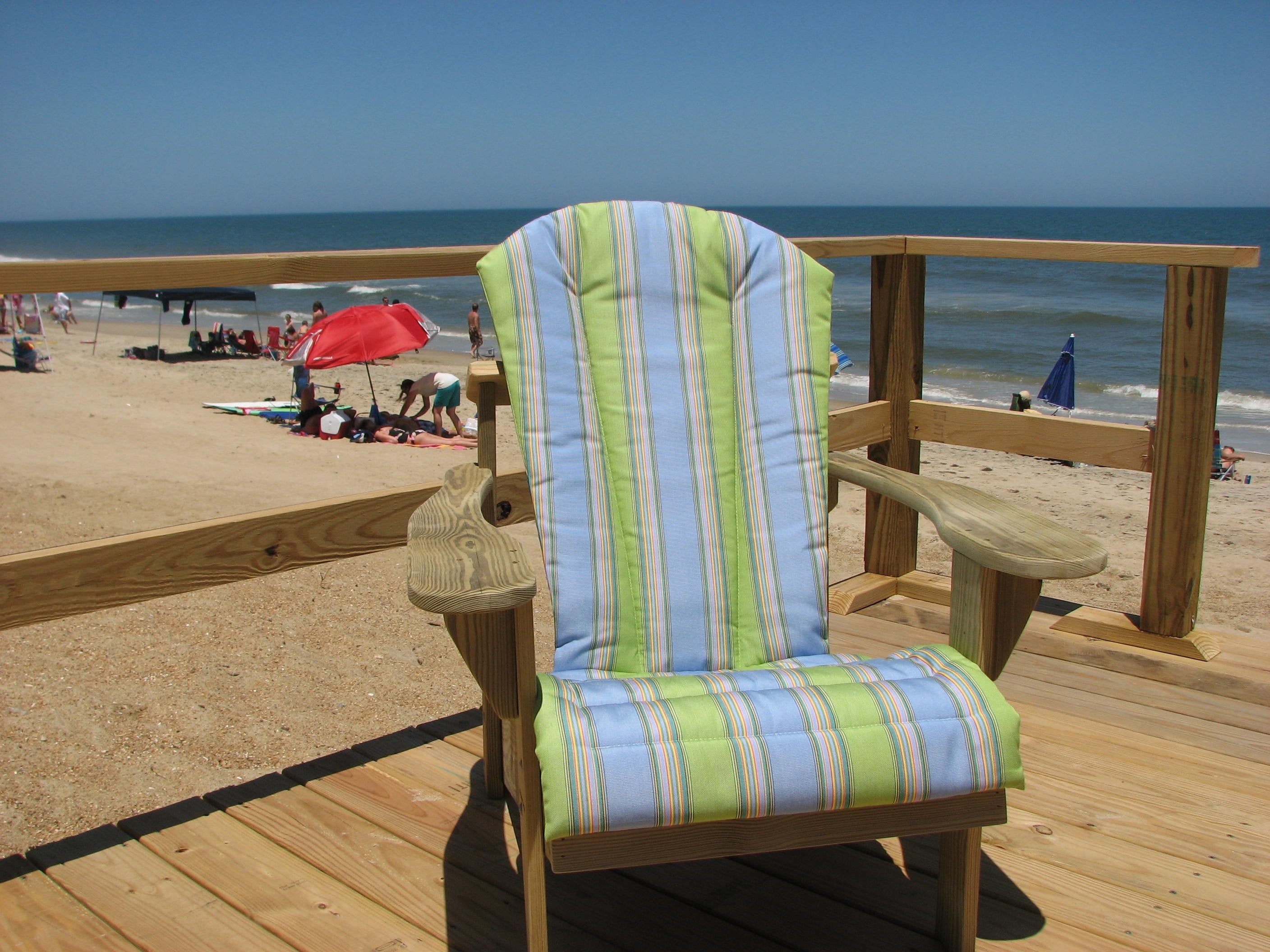 Forest Green Stripe Adirondack Chair Cushion with Acrylic Fabric