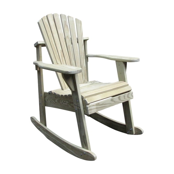 Adirondack Deck & Porch Rocker - Pressure Treated Solid Wood. Specifically designed to provide better views over Deck, Porch, and Condo Railings