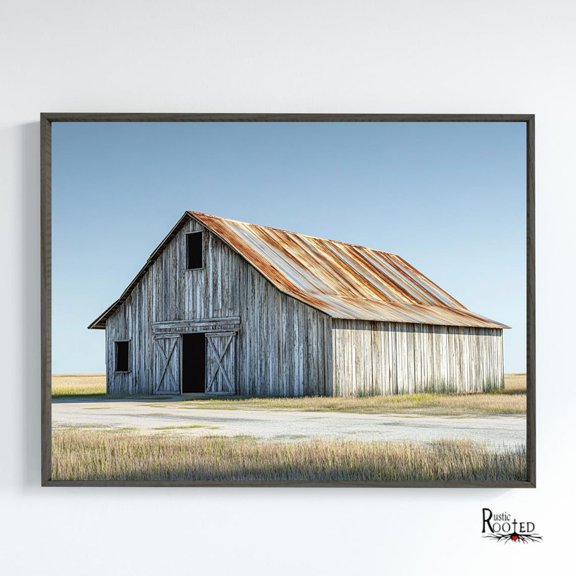 Weathered Barn Picture Rustic Farmhouse Wall Art Unframed Paper Print