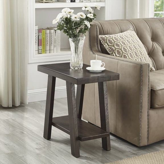 Weathered Espresso Side Table by Athens - Dimensions 23.5"W x 14"D x 22"H