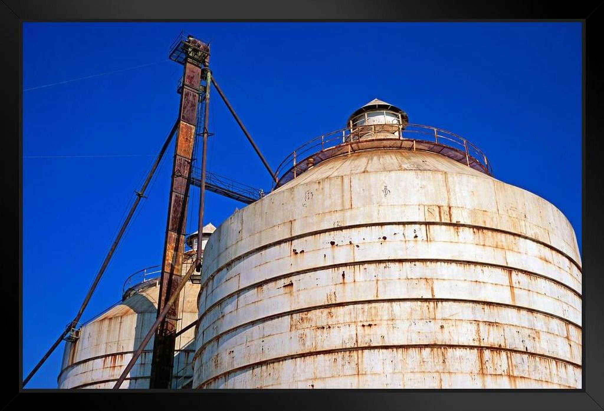 Weathered Grain Silos in Waco Texas Photo Photograph Art Print Stand or