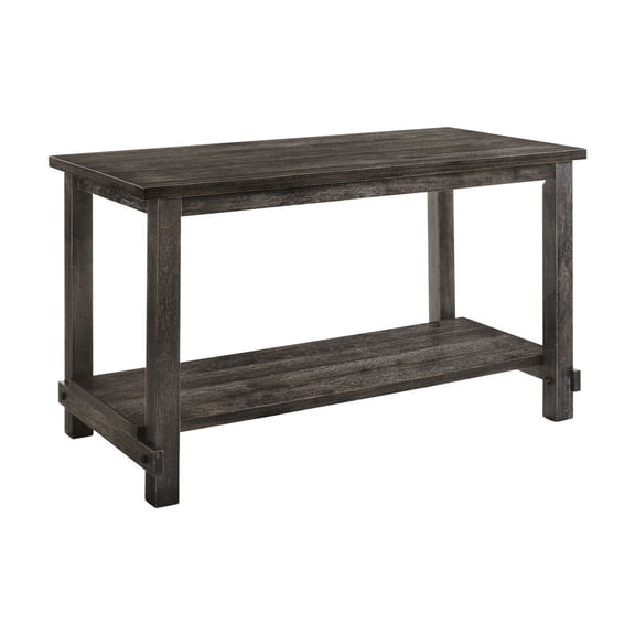 Weathered Gray Finish - Open Compartment - Formal and Casual - Space-Saving Table