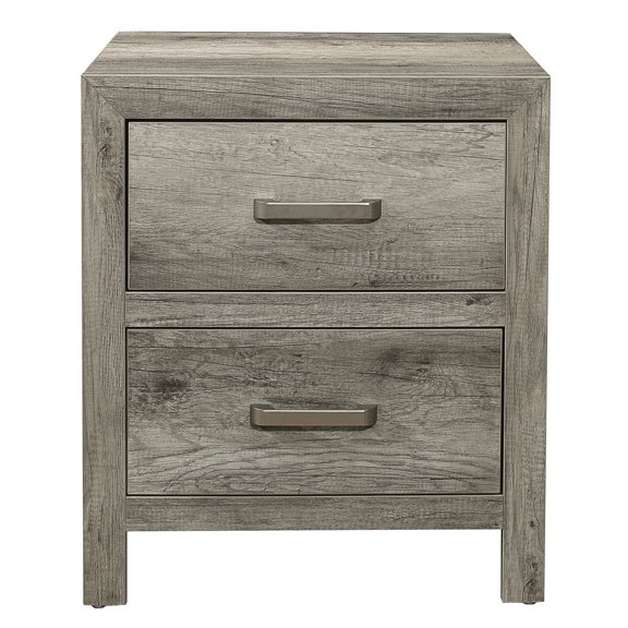 Weathered Gray Tone Style - Easy Drawer Operation - Bedroom Decor Piece - Transitional Style Nightstand