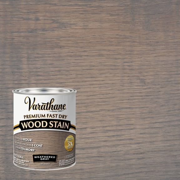 Weathered Gray, Varathane Premium Fast Dry Wood Stain-269394, 32 fl oz