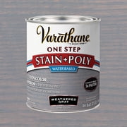 Weathered Gray, Varathane One Step Interior Wood Stain + Polyurethane, Semi-Gloss -333649, Quart