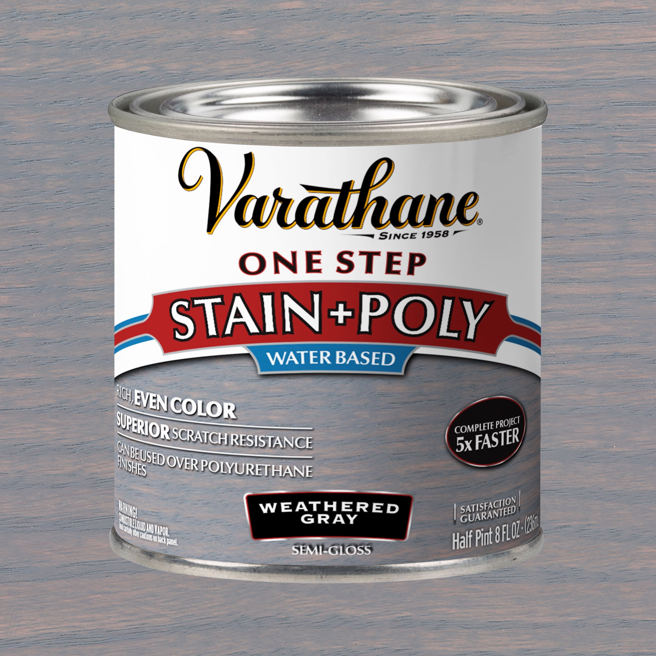 Weathered Gray, Varathane One Step Interior Wood Stain + Polyurethane ...