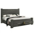 thumbnail image 1 of Weathered Gray Wood Eastern King Platform Bed with Storage, 1 of 2