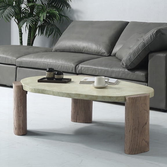Weathered Grey and Oak Oblong Coffee Table for Versatile Living Spaces