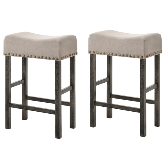 Weathered Grey Finish Legs Stools / Dining Room Seating with Style