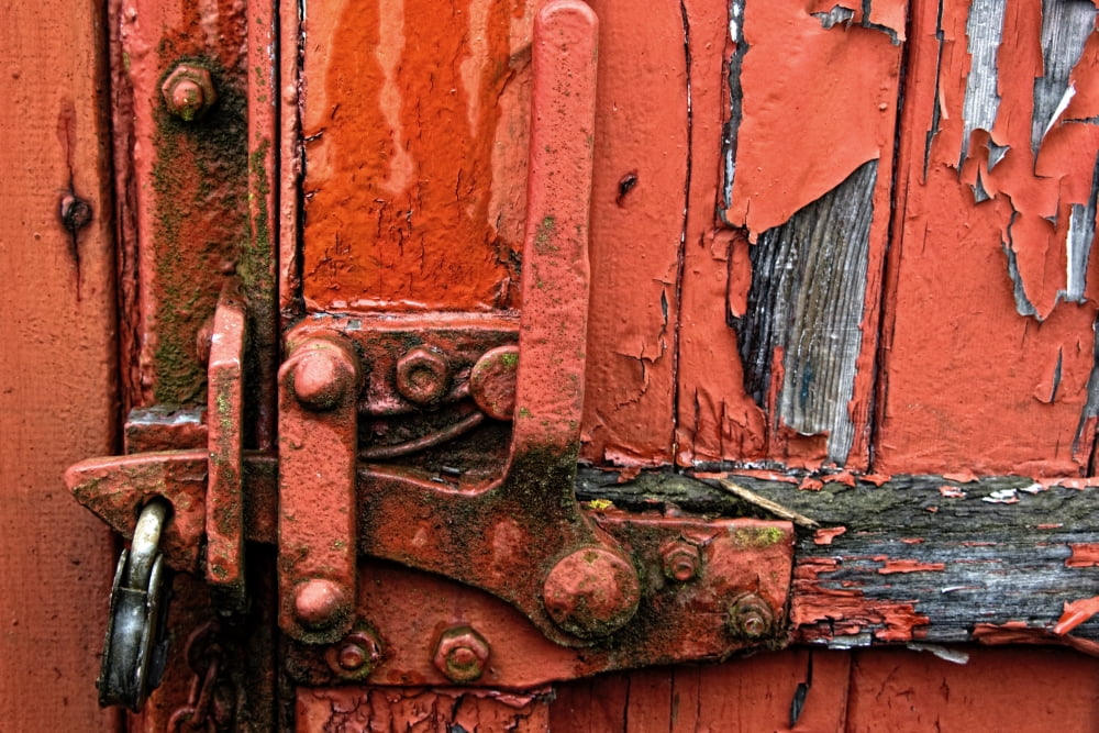 Weathered Lock Canvas Art - John Short Design Pics (17 x 11)