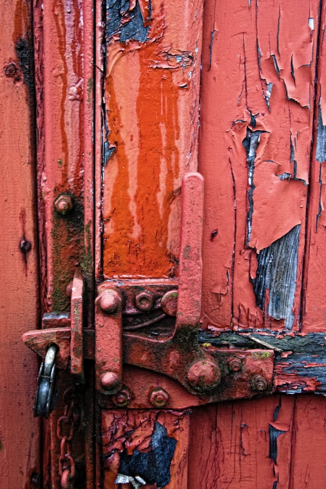 Weathered Lock Canvas Art - John Short  Design Pics (22 x 34)