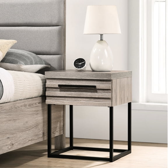 Weathered Look - Smooth Drawer Operation - Bedroom Night Stand - Clean Lines