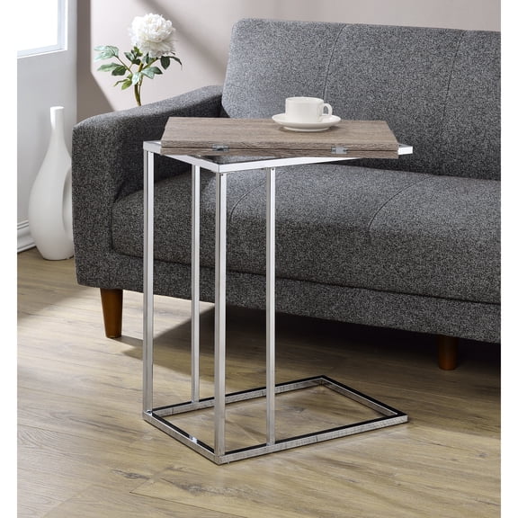 Weathered Oak & Accent Table - Folding Extension 12" 24" Versatile Home Decor With Finish And Top ~ Stylish Design