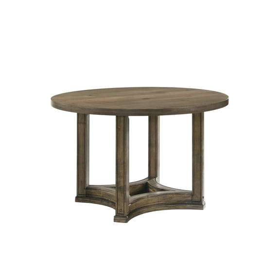 Weathered Oak Finish Dining Table - Round, 100lbs Weight Limit, 47in Depth, 's Round In Capacity, X Dimensions