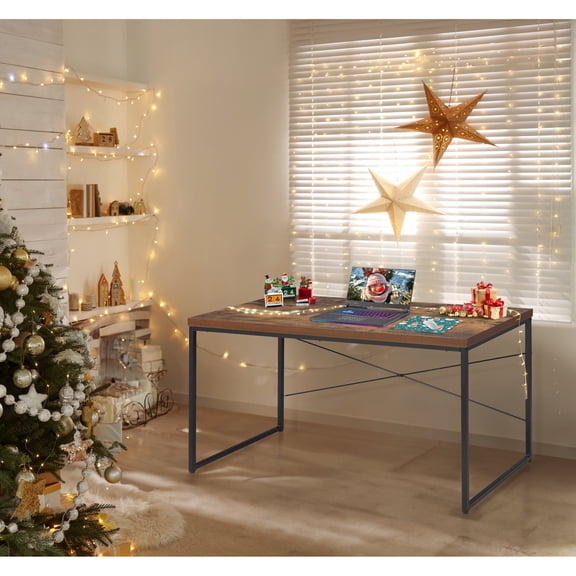 Weathered Oak Surface & Sturdy Metal Support | Perfect for Focused Tasks | Get a Durable Writing Desk