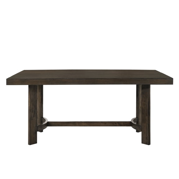 Weathered Oak Table - 2.5" Thick Top Blending Quality Wood, Composite Rubberwood, , And Wood Veneer Attractive Finish Simple Functional Robust Construction For Daily Dining Fits Multiple Themes Fine