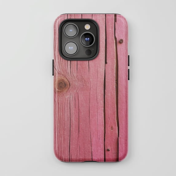 Weathered Pink Wood Planks For All iPhone Series Protective Phone Case Rustic Vintage Style