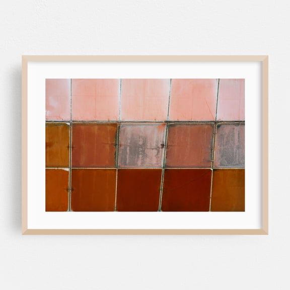 Weathered Symmetry - Sicily Italy Photography Abstract Geometric Modern Art Minimalist Rustic Pattern Oak Framed Wall Art Print 20 x 30 inches