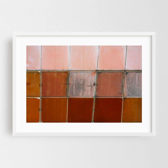 Weathered Symmetry - Sicily Italy Photography Abstract Geometric Modern Art Minimalist Rustic Pattern White Framed Wall Art Print 20 x 30 inches
