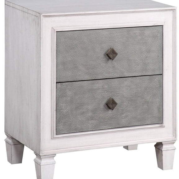 Weathered White Design - Two Drawer Storage Solution - Bedroom Furniture - Cozy Bedroom Vibe