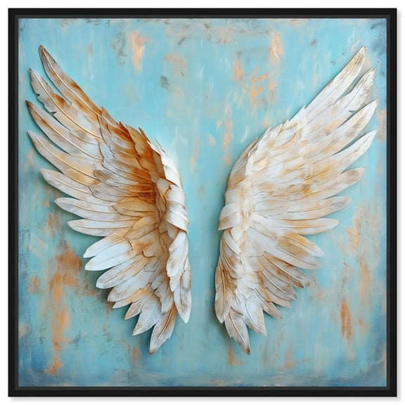 Weathered Wings I Canvas Wings Wall Art by Art Remedy, Black Frame, 12" x 12"