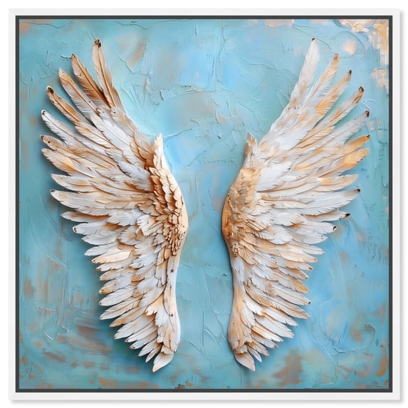 Weathered Wings III Canvas Wings Wall Art by Art Remedy, White Frame, 30" x 30"