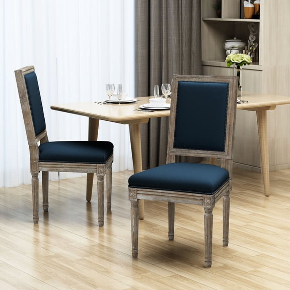 Weathered Wood & Polyester Dining Chairs (2 - Piece) / Add Character to Dining Area