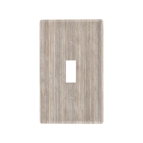 Weathered Wood Seamless Decorative Wall Plate, Flame Retardant PC Plastic Light Switch & Outlet Cover with Mounting Screws Fits Toggle Switch