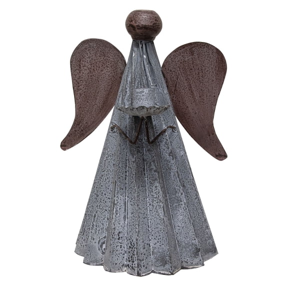 Weathered Zinc Angel Candle Holder