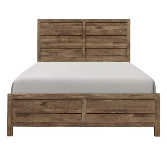 Weathered pine look / Queen bed in rustic style for bedroom