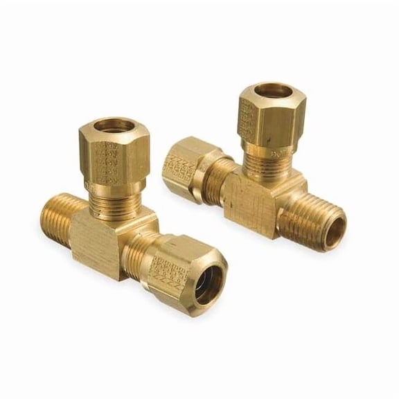 Weatherhead Male Run Tee,1/8-27,1/4 In Tube Sz 1471X4